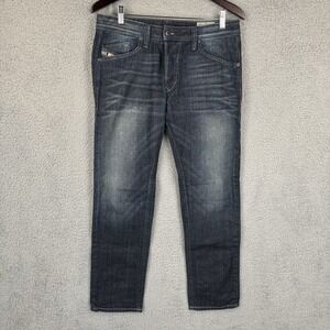Diesel Jeans Men 30x30 (Fits 33x30) Darron Slim Tapered Dark Wash Button Fly USA